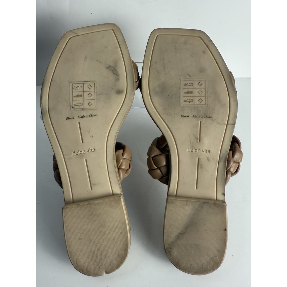 Dolce Vita Sandals Womens 6 Indy Caramel Stella Brown Braided‎ Slip On Shoes - Picture 4 of 6